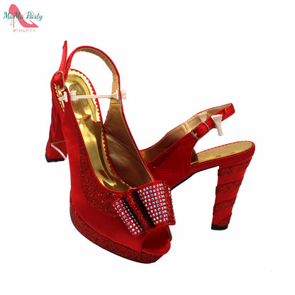 2024 High Quality Fashion Nigerian Women Shoes Matching Bag Set in Royal Blue Color Specials Design with Appliques for Party