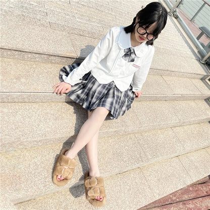 Slippers Ladies Summer Fluffy Mink Fur Slippers 100% Mink Fur Slippers Ladies Sandals 2021 Home Slippers Girls Outdoor Slippers