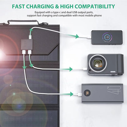 Portable Folding Solar Charger Power Bank Solar Panel for Mobile Phones and Laptops with 40W/50W Power Options