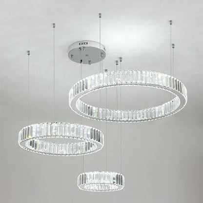 Modern Luxury Led Dimmable Pendant Lights Lustre Living Room Chandelier Lamp Fixtures Foyer Shiny Steel  Luminarias Light
