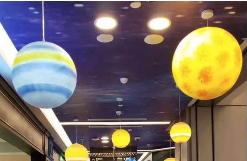 Planet Pendant Lights Sun Earth Moon Novelty Creative Atmosphere Light  Hanging Lamp Bedroom Home Decoration Hallway Luminaire