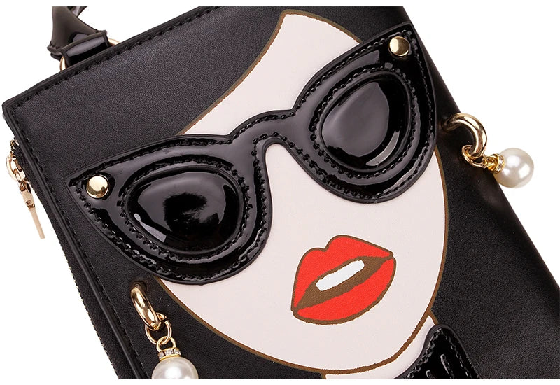 Sexy Lady Face Purses and Handbags for Women Fashion Designer Chain Shoulder Bag Party Clutch Funky Female Crossbody Bags 2022