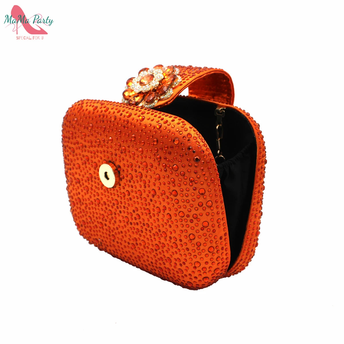 Buckle Strap Sandals Nigerian Women Shoes and Bag Set in Yellow Color with Shinning Crystal Italian Lady Shoes and Bag for Party