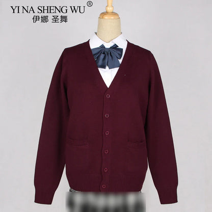 School JK Uniform Sweater Coat Anime Cosplay Costumes Cardigan Outerwear Sweater 16 Colour Long Sleeve Knitting Coat For Girls