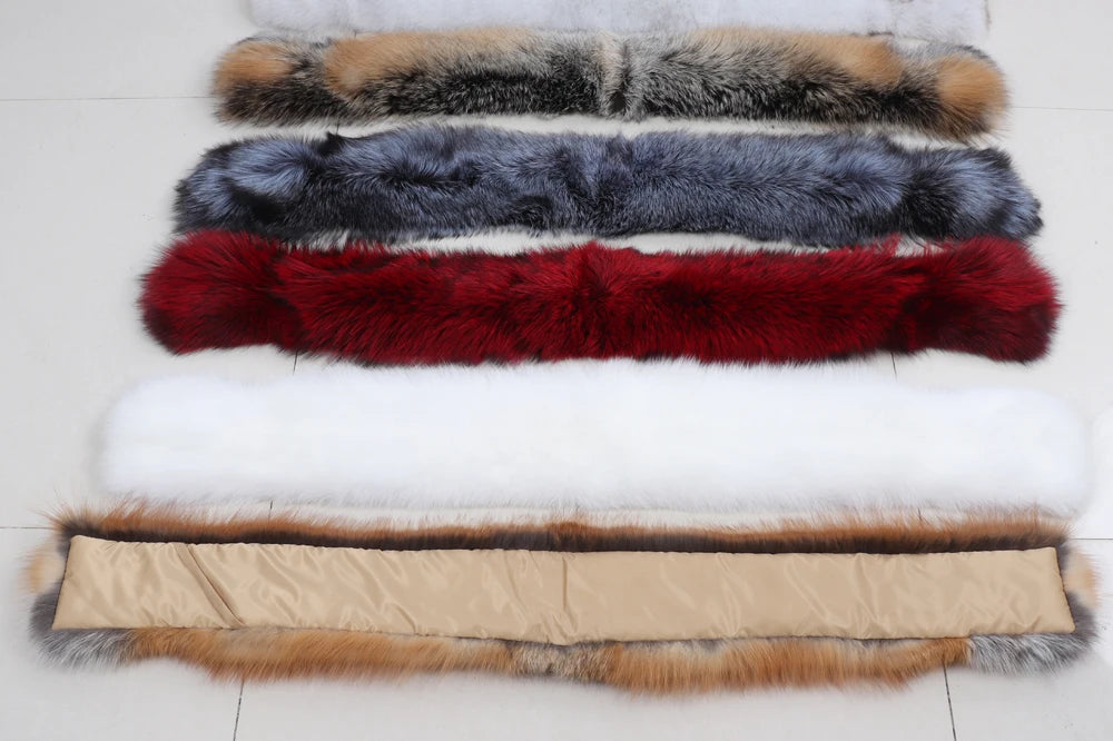 New Winter Lady Natural Luxury Real Fox Fur Scarf Shawl Full Pelt Warm Soft 100% Genuine Fox Fur Scarves Women Real Fur Muffler