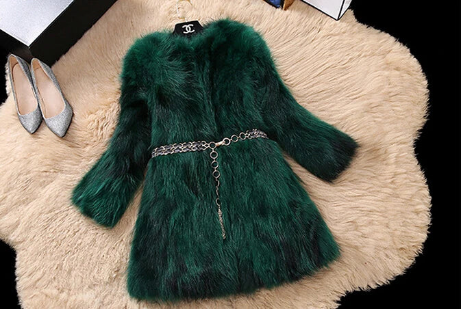 New Arrival Real Fox Fur Coat Lady Top Selling Factory Wholesale Natural Fox Fur Jacket 100% Genuine Fur Overcoat DFP822