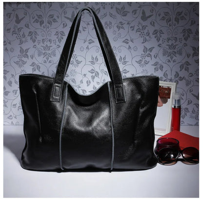 Zency 100% Genuine Leather Handbag Large Capacity Women Shoulder Bag Retro Tote Purse High Quality Hobos Brown Shopping Bags