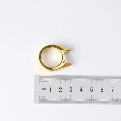 Adults Outdoor Survival Self-Defense Rings Broken Window Cat's Ear Safety Finger Rings Metal Defense Ring Self Defense Supplies