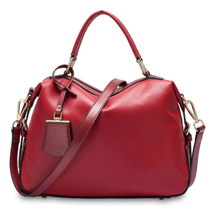 Zency Dark Blue Women Boston Bag 100% Genuine Leather Handbags Female Charm Crossbody Purse Luxury Shoulder Bags For Work Shoppi