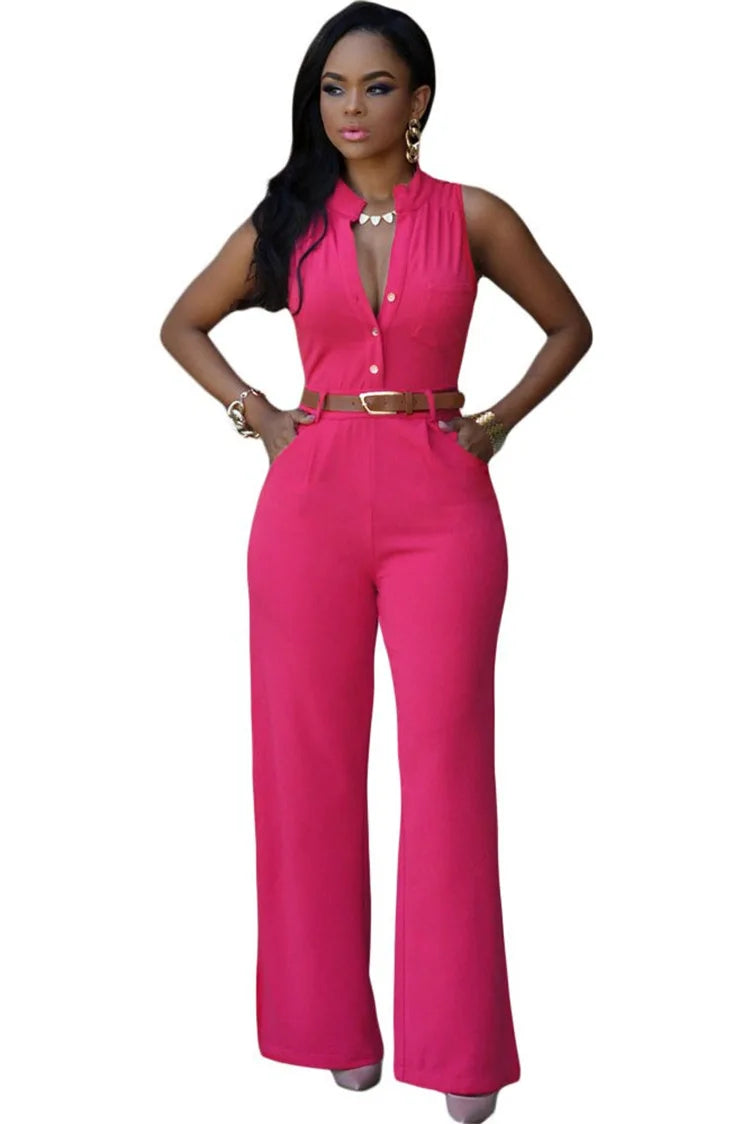 Women v-neck wide leg pants rompers women jumpsuit sexy jumpsuits for women  women's jumpsuits female clothes