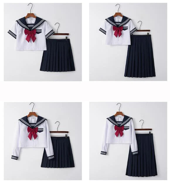 Japanese Orthodox  Girls JK Uniform Skirt Sailor Dress, Long Sleeve Student Suit, Kansai pleated skirt  Academic  set JKN2106