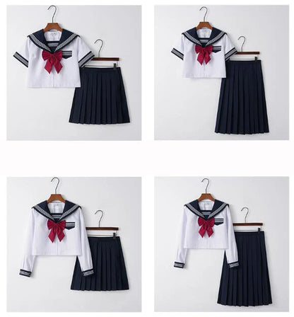 Japanese Orthodox  Girls JK Uniform Skirt Sailor Dress, Long Sleeve Student Suit, Kansai pleated skirt  Academic  set JKN2106