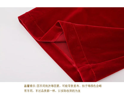 Nerazzurri Spring Autumn Long Soft Flowy Red Velvet Jumpsuit Women with Sleeves Sashes Maxi Black Wide Leg Floor Length Clothes