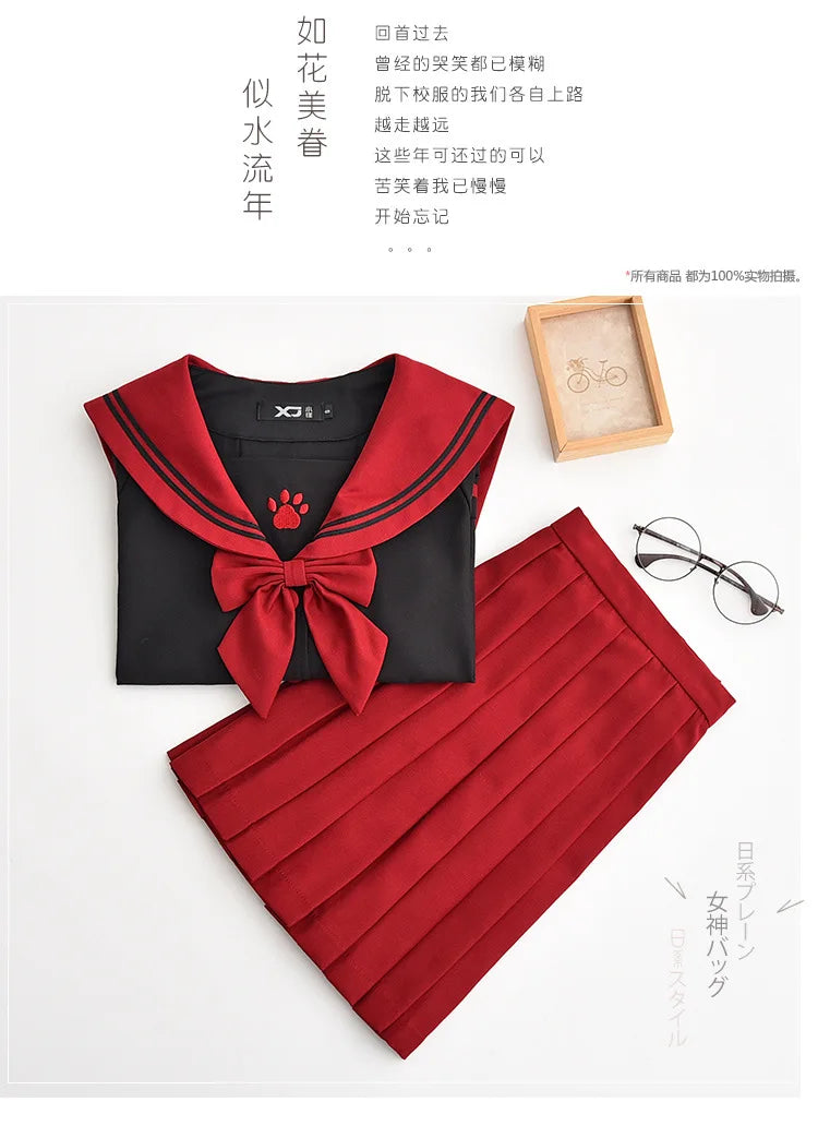 Anime Japanese Style JK Uniform Soft Girl Sailor Suit College Girl Student School Uniform Cosplay Costumes Cute Bear Claw
