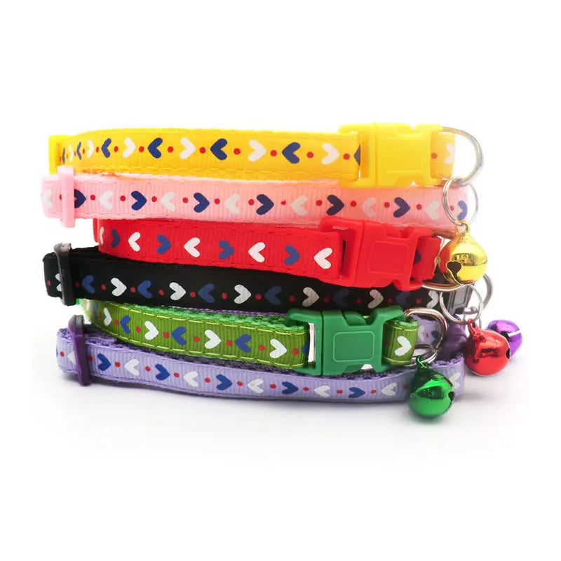 100Pcs Dog Collar With Bells Adjustable Customize Necklace Puppy Kitten Collar Accessories Pet Shop Products Rabbit Neck Strap
