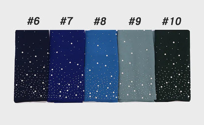 2024 hot sale women plain bubble pearl chiffon scarf Head hijab wrap solid shawls headband foulard femme muslim hijabs stores