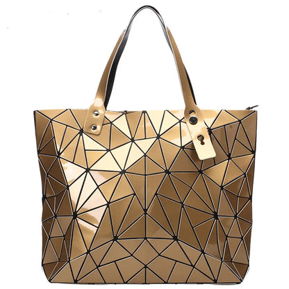 New Silver Handbags Bags For Women 2026 Summer Large Tote Bag Ladies Geometric Messenger Shoulder Bag Beach Luxury Designer