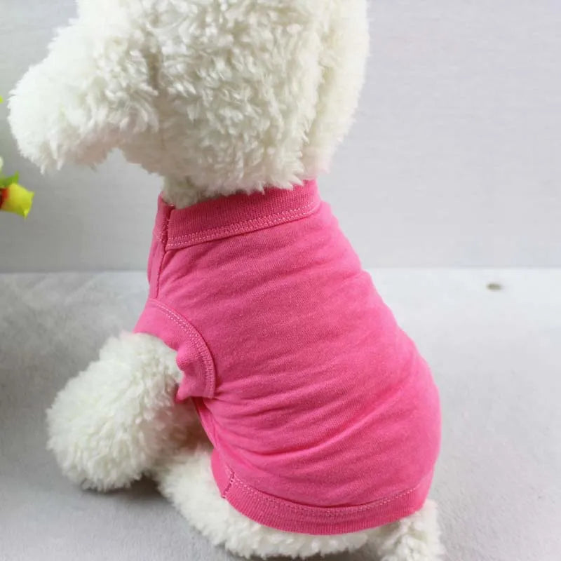 XS-3XL Blank Dog T Shirt Summer Cotton Dog Vest Shirt for Small Medium Large Dogs Yorkie Pitbull Clothes Pet Apparel