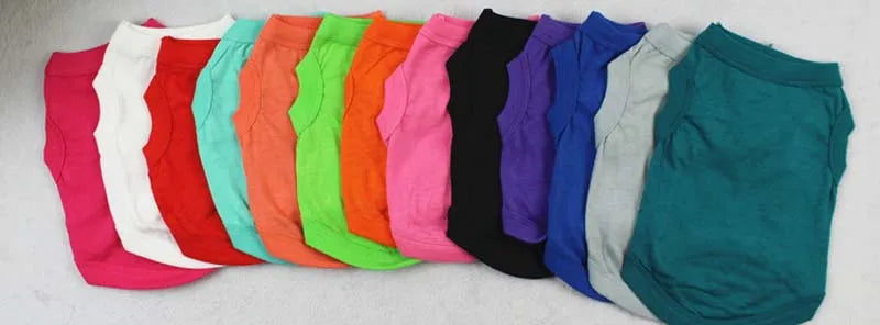 XS-3XL Blank Dog T Shirt Summer Cotton Dog Vest Shirt for Small Medium Large Dogs Yorkie Pitbull Clothes Pet Apparel
