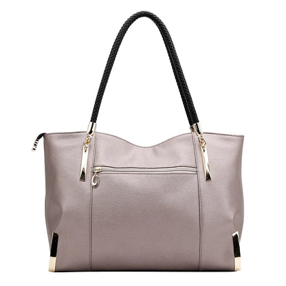 FOXER Brand Stylish Women Cowhide Leather Handbag Female Shoulder Bag Design Luxury Lady Large Capacity Zipper Top-Handle Bags