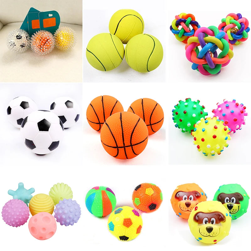 1pcs Diameter 6cm Squeaky Pet Dog Ball Toys for Small Dogs Rubber Chew Puppy Toy Dog Stuff Dogs Toys Pets Brinquedo Cachorro