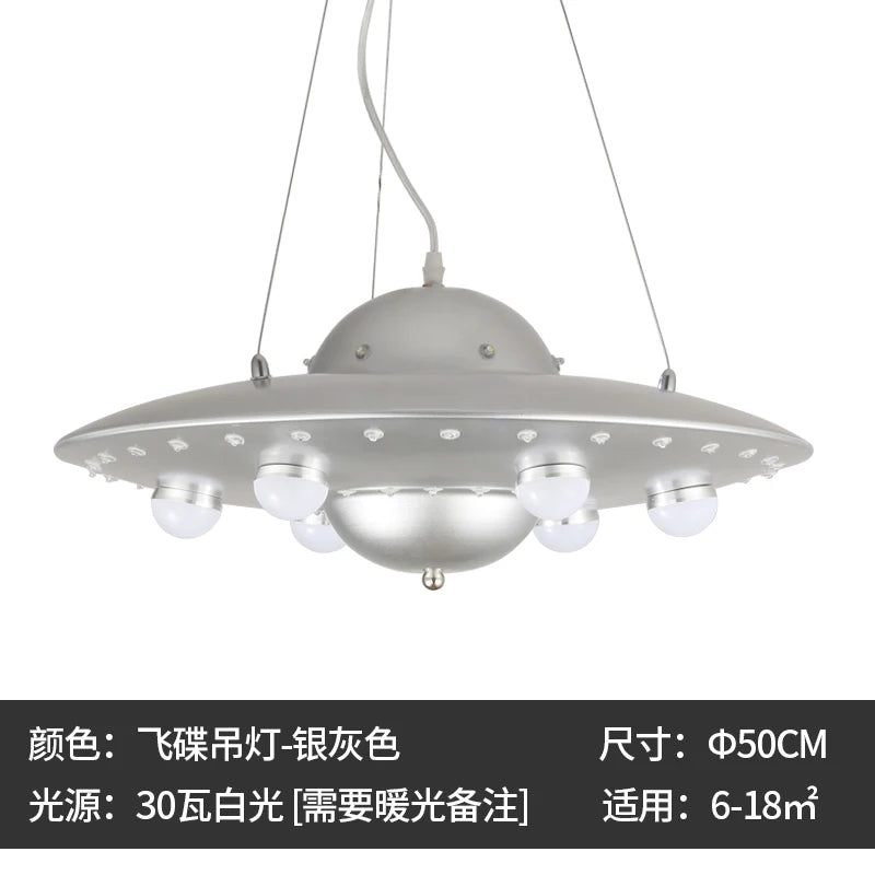 Colorful UFO Flying Saucers Chandelier Nordic Creative Boys Girls Kids Rooms Hanglamp Lights Bedrooms Mak Long Restaurant Lustre