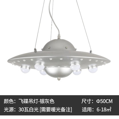 Colorful UFO Flying Saucers Chandelier Nordic Creative Boys Girls Kids Rooms Hanglamp Lights Bedrooms Mak Long Restaurant Lustre