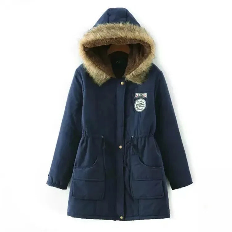 Winter women coat 2019 Women's Parka Casual Outwear Military Hooded fur Coat Down Jackets Winter Coat for Female CC001