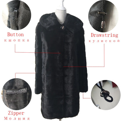 Real Fur Coat Winter Hats Of Mink Fur Coat Women's New Long Coats Winter Warm Natural Mink Fur Jacket Genuine Leather Coats