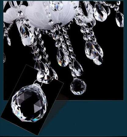 Modern LED 3/6/8/10/12/15/18 Arm Lights White LED Crystal Chandelier Living Room Light Vintage Crystal Chandelier E14 Light