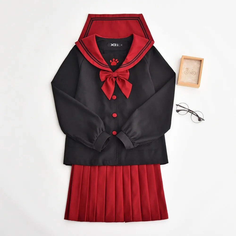 Anime Japanese Style JK Uniform Soft Girl Sailor Suit College Girl Student School Uniform Cosplay Costumes Cute Bear Claw