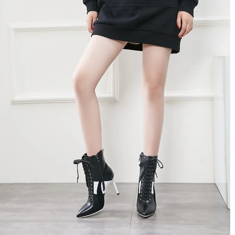 Olomm Handmade Women Winter Ankle Boots Cow Leather Sexy Thin High Heel Boots Pointed Toe Office Women Shoes US Size 3-9.5
