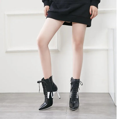 Olomm Handmade Women Winter Ankle Boots Cow Leather Sexy Thin High Heel Boots Pointed Toe Office Women Shoes US Size 3-9.5