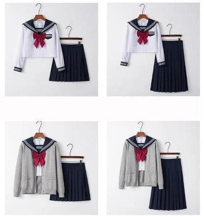 Japanese Orthodox  Girls JK Uniform Skirt Sailor Dress, Long Sleeve Student Suit, Kansai pleated skirt  Academic  set JKN2106