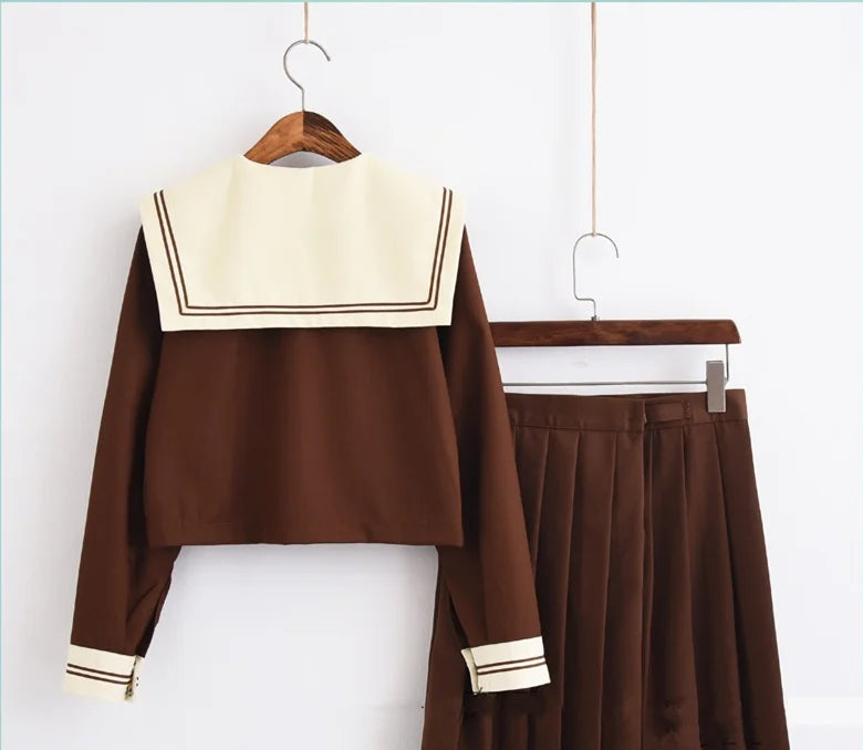 2024 New Japanese School Uniforms Sailor Tops+tie+skirt Navy Style Students Clothes for Girl Plus Size Lala Cheerleader Clothing