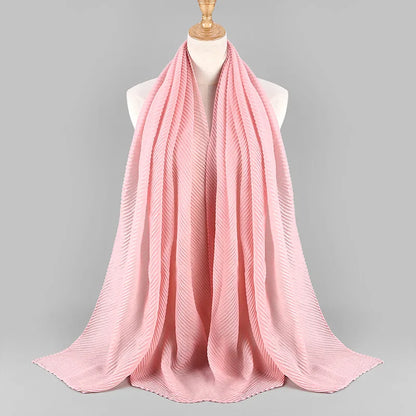2022 Women Plain Cotton Scarf Head Hijab Wrap Solid Full Cover-up Shawls Foulard Femme Headband Crinkle Muslim Hijabs Store
