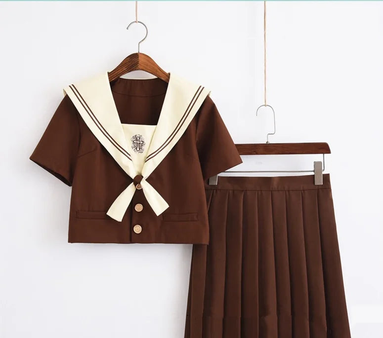 2024 New Japanese School Uniforms Sailor Tops+tie+skirt Navy Style Students Clothes for Girl Plus Size Lala Cheerleader Clothing