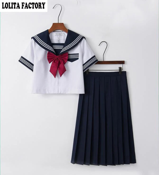 Japanese Orthodox  Girls JK Uniform Skirt Sailor Dress, Long Sleeve Student Suit, Kansai pleated skirt  Academic  set JKN2106