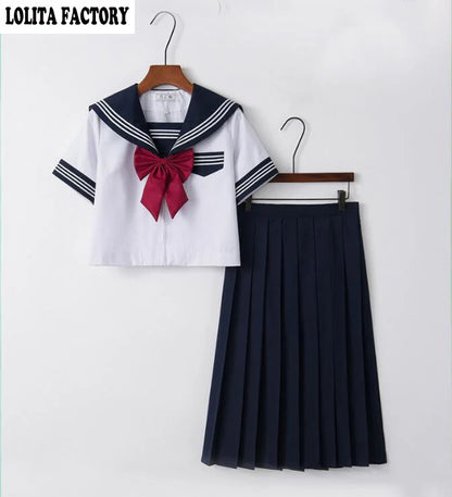 Japanese Orthodox  Girls JK Uniform Skirt Sailor Dress, Long Sleeve Student Suit, Kansai pleated skirt  Academic  set JKN2106