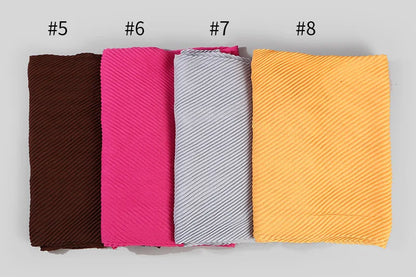 2022 Women Plain Cotton Scarf Head Hijab Wrap Solid Full Cover-up Shawls Foulard Femme Headband Crinkle Muslim Hijabs Store