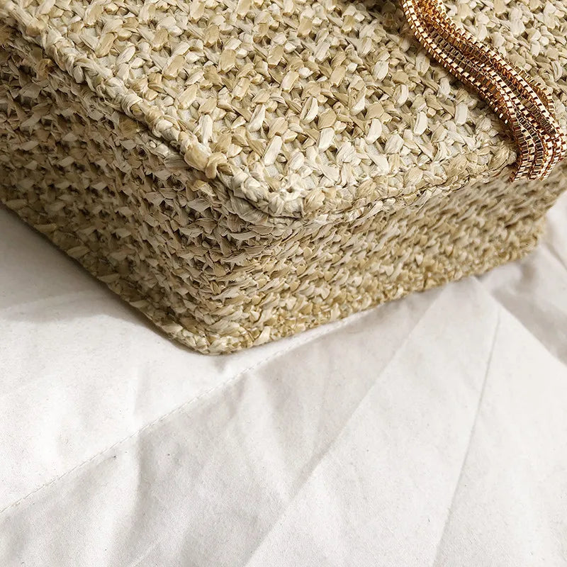 Hexagon Mulit Style Straw+leather Handbag Women Summer Rattan Bag Handmade Woven Beach Circle Bohemia Shoulder Bag