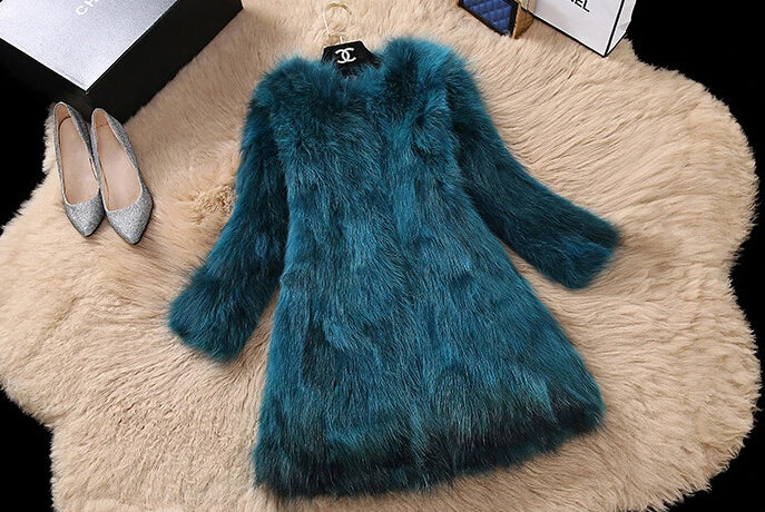 New Arrival Real Fox Fur Coat Lady Top Selling Factory Wholesale Natural Fox Fur Jacket 100% Genuine Fur Overcoat DFP822