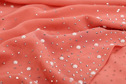 2024 hot sale women plain bubble pearl chiffon scarf Head hijab wrap solid shawls headband foulard femme muslim hijabs stores
