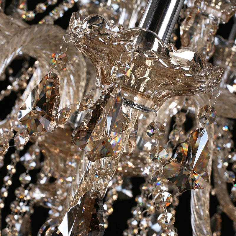 Modern Crystal Led Chandelier Cognic/TR GOLD/Silver K9 Large 6/8/10/15/18 Arm Living Room Lustres De Cristal Lighting Fixture