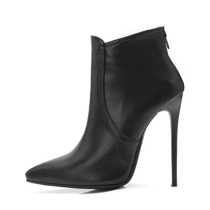 Black Women's high-heeled Ankle Boots Spring Autumn Fashion Point Toe Ladies Shoes Sexy Nightclub Short Boot Grey Large Size 45