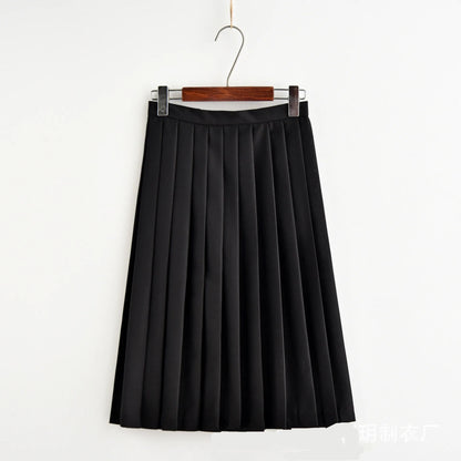 Japanese Uniform Student College Pleated Skirt JK Korean Sailor Navy School Uniform High Waist Knee Length Skirt For Girl