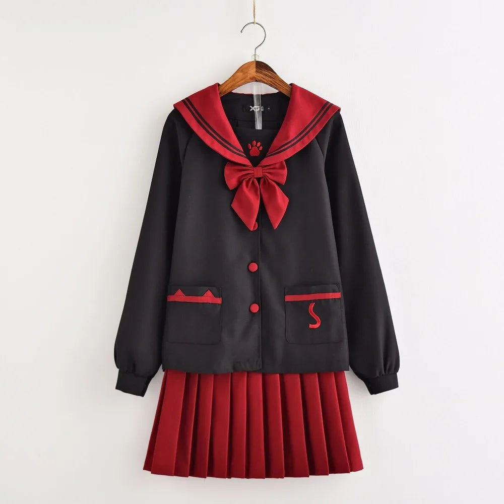 Anime Japanese Style JK Uniform Soft Girl Sailor Suit College Girl Student School Uniform Cosplay Costumes Cute Bear Claw