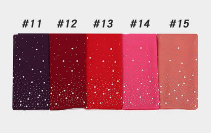 2024 hot sale women plain bubble pearl chiffon scarf Head hijab wrap solid shawls headband foulard femme muslim hijabs stores