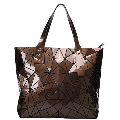 New Silver Handbags Bags For Women 2026 Summer Large Tote Bag Ladies Geometric Messenger Shoulder Bag Beach Luxury Designer