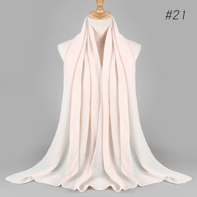 2022 Women Plain Cotton Scarf Head Hijab Wrap Solid Full Cover-up Shawls Foulard Femme Headband Crinkle Muslim Hijabs Store